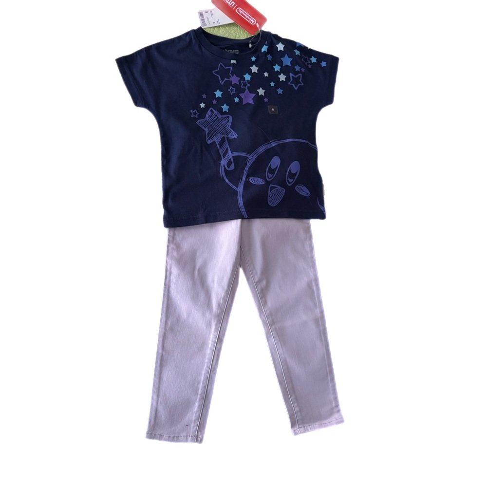 Uniqlo Graphic Tee and lavender Pants Set